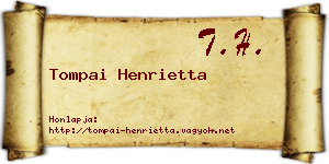 Tompai Henrietta névjegykártya