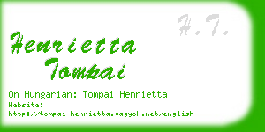 henrietta tompai business card